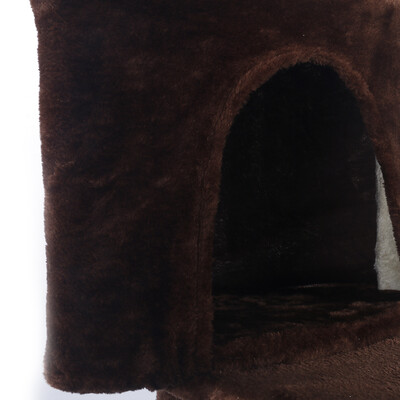 

203cm Brown Cat Tree Multi Level Scratcher Toy House Furniture Kitten Sisal Hemp