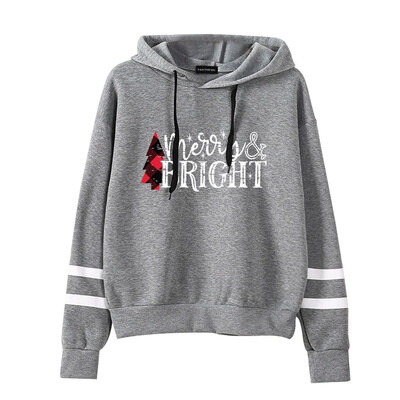 

New Christmas Women Sweatshirt Merry Bright Printed Hooded Hoodie Long Sleeve Pullover Female Sweatshirt