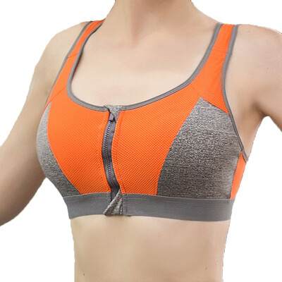 

Toponeto Fashion Women Sport Bras Wireless Front Zipper Quakeproof Running Underwear