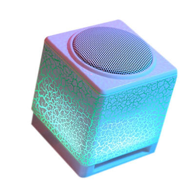 

S300 Portable Mini Small Square USB Bluetooth Speaker Subwoofer Sound Box W LED Light For Computer Mobile Phone