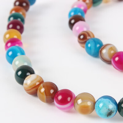 

Natural Gemstone Agate Round Bead Strands Dyed Mixed Color 6mm Hole 1mm about 63pcsstrand 1535