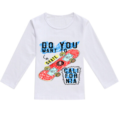 

Toddler Baby Kids Boys Girls Spring Cartoon Print Tops T-shirt Casual Clothes