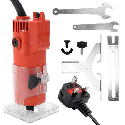 

Electric Hand Trimmer Router Wood Carving Machine Flip Board Woodworking Milling Engraving Slotting Trimming Aluminum Alloy