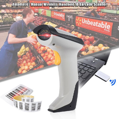 

Automatic Manual 24G Wireless Handheld 1D Barcode Scanner Reader Supports Reverse Type Bar Code Scanning with USB Receiver for