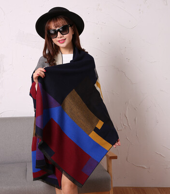 

New square color shawl scarf female dual-use wild high-grade imitation cashmere shawl warm thick autumn&winter new