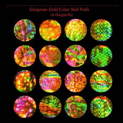 

Toponeto 16pcs Major Design Nail Art Foil Stickers Transfer Decal Tips Manicure DIY
