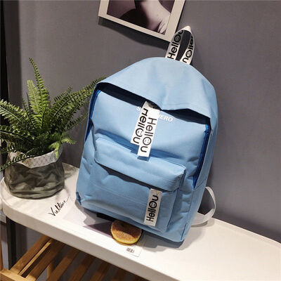 

2018 New Style Fashion Girl Boy Canvas Leather Travel Backpack Letter Zipper Rucksack Laptop School Bag