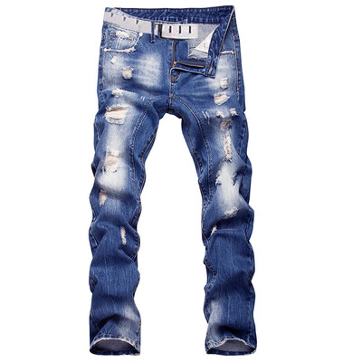 

Casual Ripped Straight Legs Denim Pants For Men