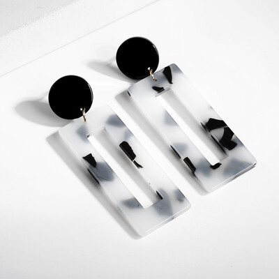 

New Fashion Vintage Acrylic Square Geometric Drop Earrings For Women Punk Tortoiseshell Pendientes Jewelry Accessories Sieraden