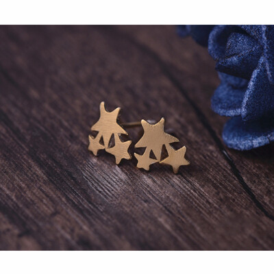 

2017 New Fashion Women Earrings Brushed Geometric Star Stud Earrings for Women Party Gifts e014