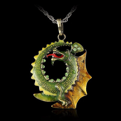 

Game of Throne dragon Vintage necklace for Women Jewelry Gothic Antique Animal Necklace Pendant Long Necklace Sweater necklaces