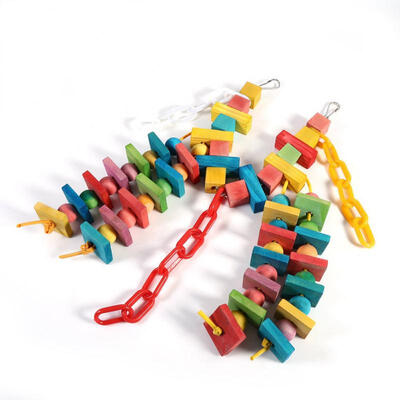 

Greensen Colorful Parrot Cage Wood Chew Bite Toys Pet Bird Hanging Swing Scratcher Perch