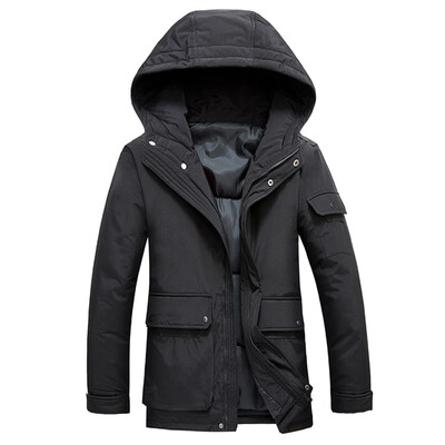 

Toponeto Mens Autumn Winter Large Size Hooded Coat Thickening Long Sleeved Jacket