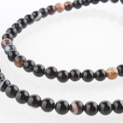 

Natural Gemstone Agate Round Bead Strands Dyed Black 4mm Hole 1mm about 92pcsstrand 1496