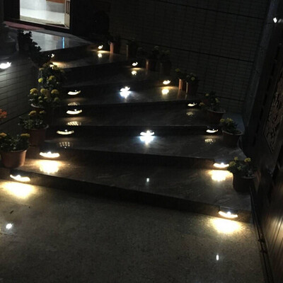 

〖Follure〗4 LED Solar Light Control Lights Solar Wall Lamp Staircase Lights Black