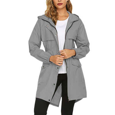 

〖Follure〗Women Solid Rain Jacket Outdoor Hoodie Waterproof Hooded Raincoat Windproof Tops