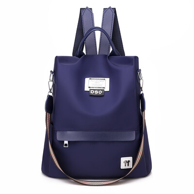 

Waterproof backpack female tide Korean version of Joker fashion waterproof canvas Oxford cloth bag anti-theft backpack