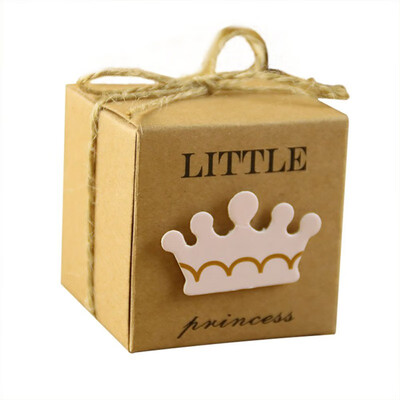 

50pcsset Newborn Baby Candy Box Little PrincePrincess Crown Candy Boxes Babyshower Party Gift Boxes Festive Party Supplies