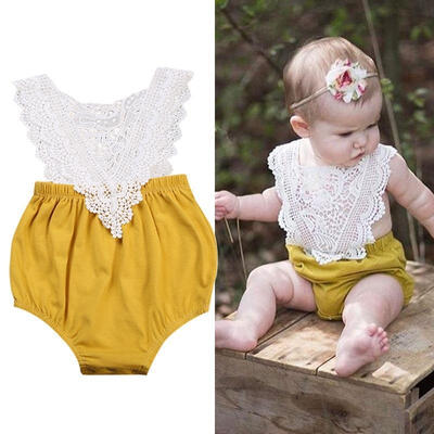 

Newborn Baby Girls Lace Hollow Bodysuit Romper Jumpsuit Clothes Sunsuit Outfits