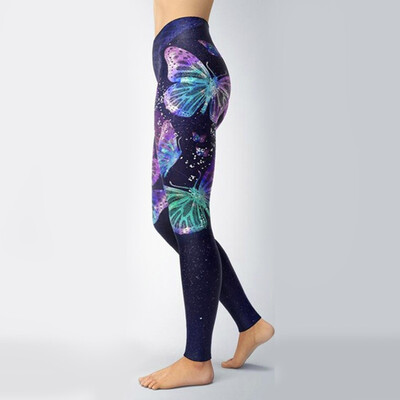 

Tailored Butterfly Printing Casual Leggings Women Yoga High Waist Pants Leggings