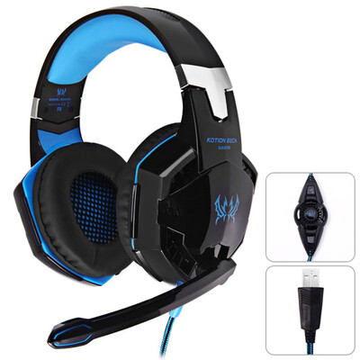 

KOTION EACH G2200 Gaming Headphone 71 Surround USB Vibration Game Headset Headband Headphone with Mic LED Light for PC Gamer