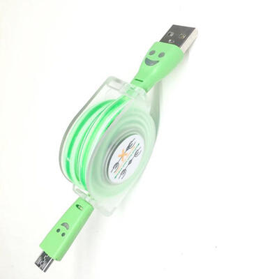 

Micro USB Cable 33ft Retractable Android Data Cable With Luminous Smiling Face For Samsung Nexus Kindle HTC LG Sony -1m