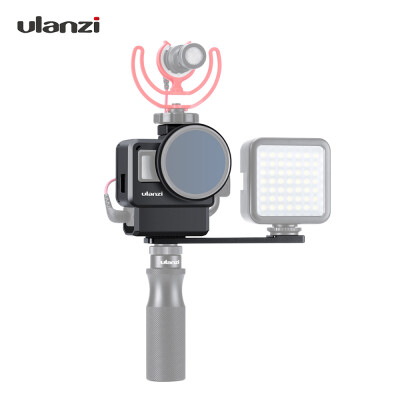 

Ulanzi V2 Pro Sports Camera Cage Vlog Case Protective Cage with 52mm Filter Mic Adapter for GoPro Hero 7 6 5 Black for External Mi