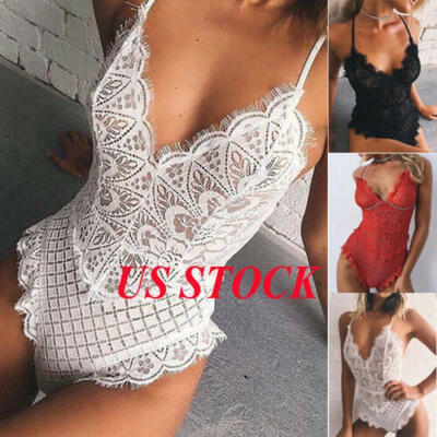 

USA Lingerie Lace Dress Babydoll Womens Underwear Nightwear Sleepwear Bodysuit