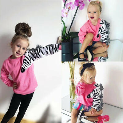 

US Toddler Baby Girl Autumn Clothes Long Sleeve Tops T-Shirt Warm Sweatshirt
