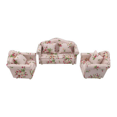 

Tailored Mini Dollhouse Furniture Sofa Set Miniature Living Room Kids Pretend Play Toy