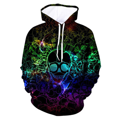 

Gobestart Mens Casual 3D Print hooded Party Long Sleeve Hoodie Blouse Top Sweatshirt