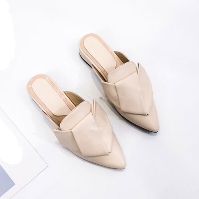 

Rose Fashion Womens Sexy Flat Pointed Toe Thick Heel Shoes Non-Slip Slippers Sandals