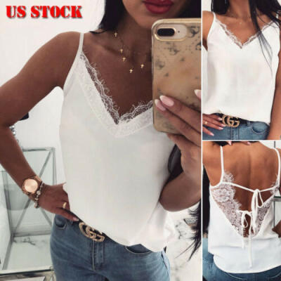 

Womens Sexy Lace Crop Top Sexy Vest Fashion Camisole Sleeveless Tank Top T-Shirt