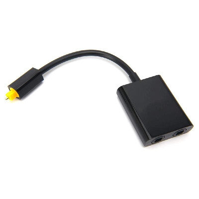 

Digital Toslink Fiber Optical Splitter 1 In 2 Out Audio Adapter Compatible for CD DVD Amplifier TV PS3 XBox360 with 1 Male Jack 2