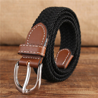 

Fashion Unisex belt high quality Elastic tension canvas Alloy pin buckle Men&Women belt solid color casual cowboy Men belt