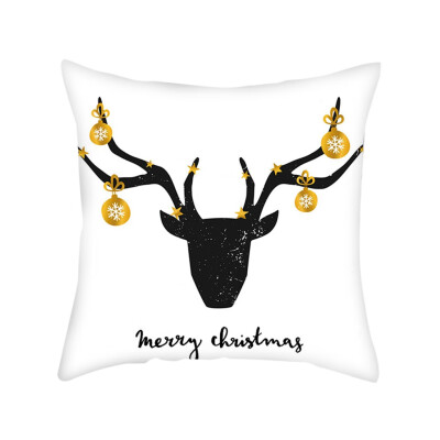 

〖Follure〗Gold Merry Christmas Pillow Cases Nordic Sofa Cushion Cover Home Decoration