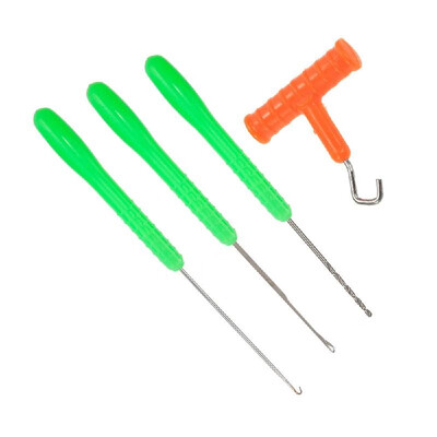 

4 In 1 Fishing Carp Fishing Baiting Rig Tool Set Bait Needle Drill Knot Puller Stringer&Driller