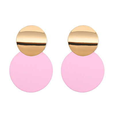 

Fashion Round Earrings for Women Spray Geometric Metal Statement Brincos Big Leaf Flower Earrings Fashion Party Jewelry Gift