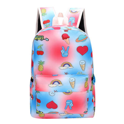 

Cute Women Men Food Print Canvas Backpacks Teen Travel Shoulder Schoolbags