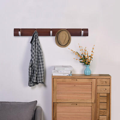 

Siaonvr Home Folding 5-Hook Hook Wall Mounted Floating Space-Saving Coat Rack