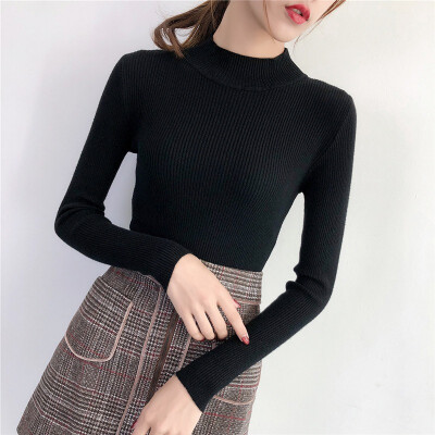 

Autumn Winter Sweater Women Long Sleeve Pullover Women Basic Sweaters Turtleneck Korean Style Knit Tops Femme