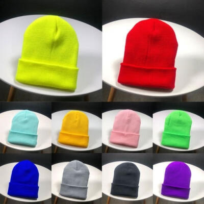 

Women Men´s Beanie Winter Warm Unisex Wool Hat Knit Ski Cap Hip-Hop Solid Color