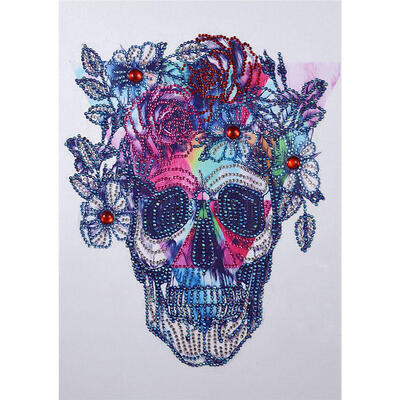

5D DIY Special Shaped Diamond Painting Skull Flower Cross Stitch Embroidery