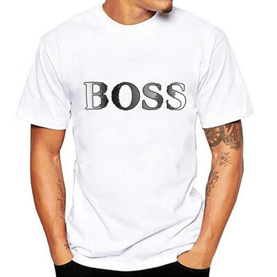 

Mens Clothing In-stock 2018 Summer New Mens T-shirt BOSS Letter Printing T-shirt