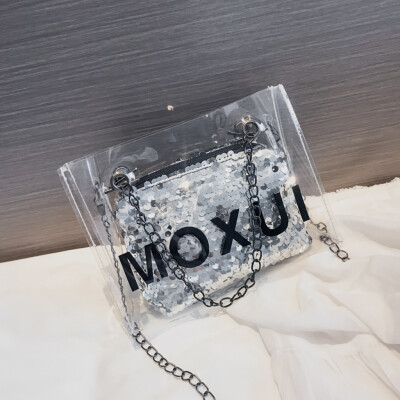 

Tailored Women Jelly Transparent Bag Square Package Super Chain Messenger Bag