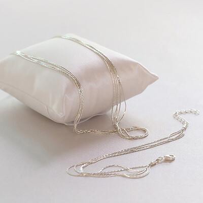 

New Korean Version Of Silver Superfine Multi-layer Snake Bone Nude Female Bamboo Clavicle Chain Necklace