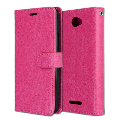 

BQ Mobile BQ-5050 Strike Selfie 3 Card Photo Frame Leather Case - Rose Red