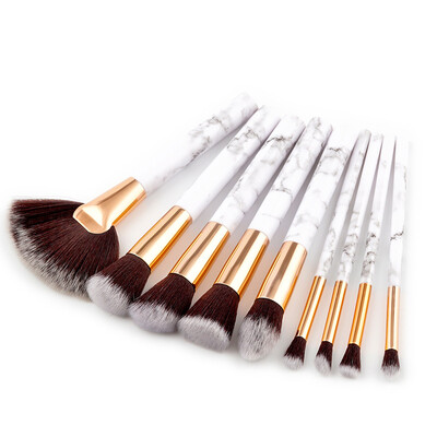 

Toponeto 9pcs Marble Cosmetic Makeup Brush Blusher Eye Shadow Brushes Set Kit