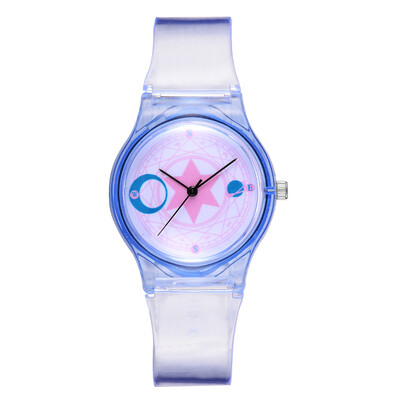 

Korean version of the cute&simple transparent watch student casual small fresh pink versatile wrist watch