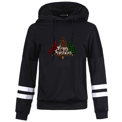 

Women Christmas Tree Merry Christmas Letter Print Hoodie